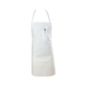 411BA-WH- Bib Apron White Neck Tie
