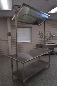 VSS-DT-366 72" x 36" Stainless Steel Demo Table with Mirror