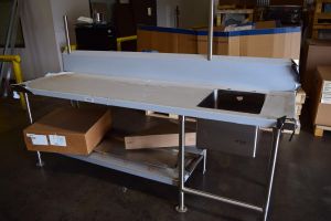 TVKS-308 96" x 30" Stainless Steel Work Table with Sink and Overshelf