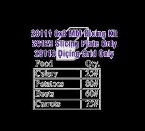 28111- 8 x 8mm Dicing Kit