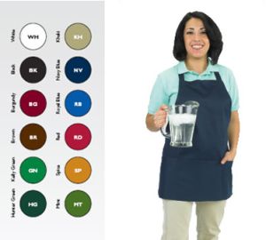 602BAFH-RD - Red Front-Of-The-House Bib Apron